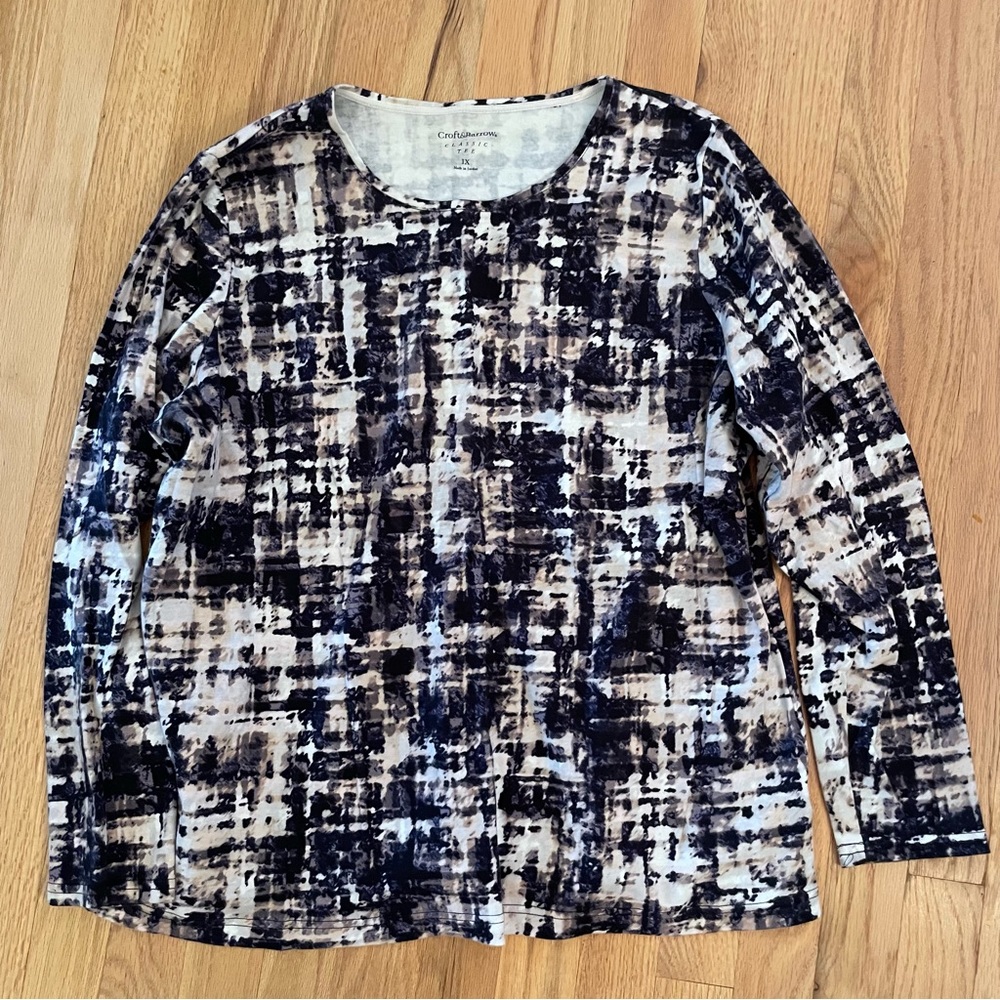 Croft & Barrow patterned long sleeve top size 1X